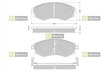 Тормозные колодки передние дисковые STARLINE BD S051 (фото 1)