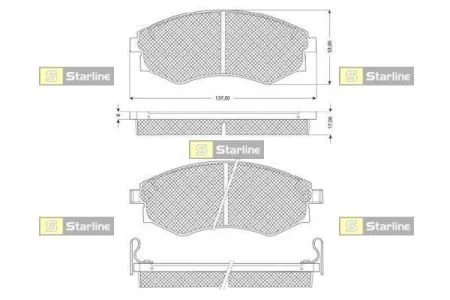 Гальмівні колодки передні дискові STARLINE BD S051