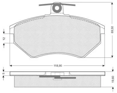 Тормозные колодки передние дисковые STARLINE BD S052 (фото 1)