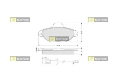 Гальмівні колодки передні дискові STARLINE BD S057