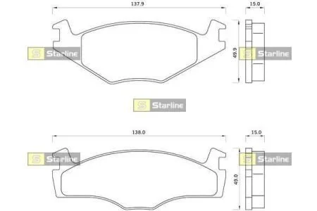 Гальмівні колодки передні дискові STARLINE BD S068