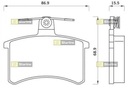 Тормозные колодки дисковые STARLINE BD S078 (фото 1)