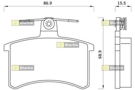 Тормозные колодки дисковые STARLINE BD S078 (фото 1)