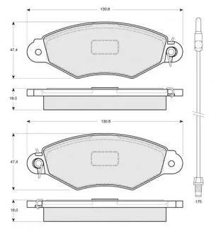 Гальмівні колодки передні дискові STARLINE BD S085