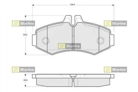 Гальмівні колодки передні дискові STARLINE BD S086 (фото 1)