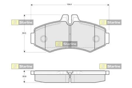 Гальмівні колодки передні дискові STARLINE BD S086