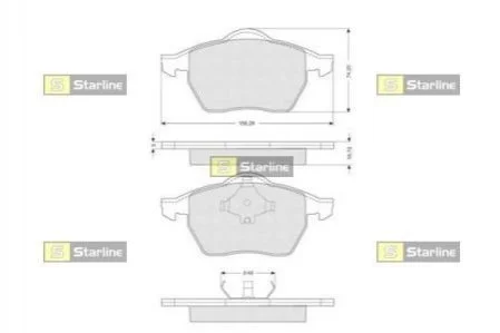 Тормозные колодки передние дисковые STARLINE BD S087 (фото 1)
