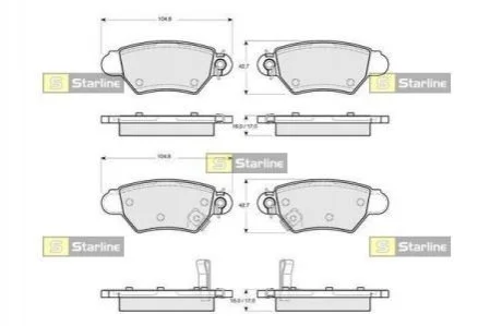 Тормозные колодки задние дисковые STARLINE BD S098 (фото 1)
