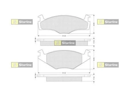 Гальмівні колодки передні дискові STARLINE BD S100