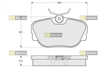 Тормозные колодки передние дисковые STARLINE BD S102 (фото 1)