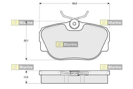 Тормозные колодки передние дисковые STARLINE BD S102