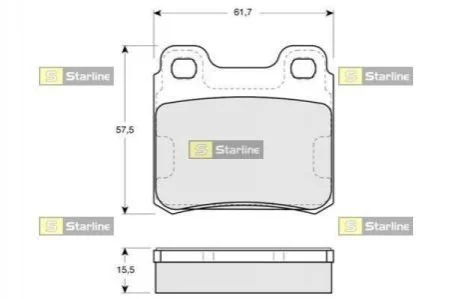 Тормозные колодки задние дисковые STARLINE BD S103 (фото 1)
