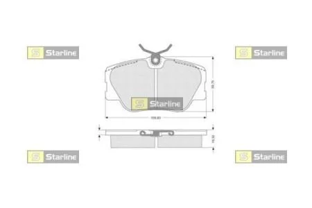 Тормозные колодки передние дисковые STARLINE BD S104