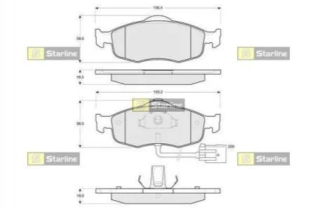 Тормозные колодки передние дисковые STARLINE BD S105 (фото 1)