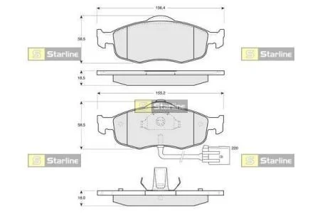 Тормозные колодки передние дисковые STARLINE BD S105