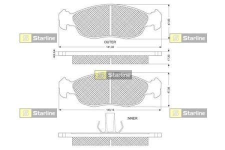 Тормозные колодки дисковые STARLINE BD S106