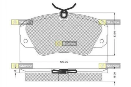 Гальмівні колодки передні дискові STARLINE BD S121 (фото 1)