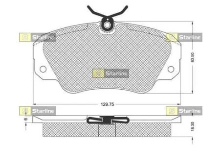 Гальмівні колодки передні дискові STARLINE BD S121