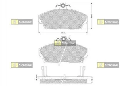 Тормозные колодки передние дисковые STARLINE BD S124 (фото 1)