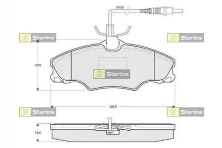 Гальмівні колодки передні дискові STARLINE BD S128 (фото 1)