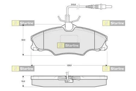 Гальмівні колодки передні дискові STARLINE BD S128