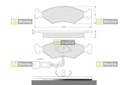 Гальмівні колодки передні дискові STARLINE BD S141