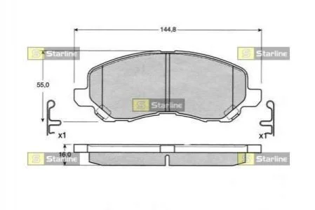 Тормозные колодки передние дисковые STARLINE BD S147 (фото 1)