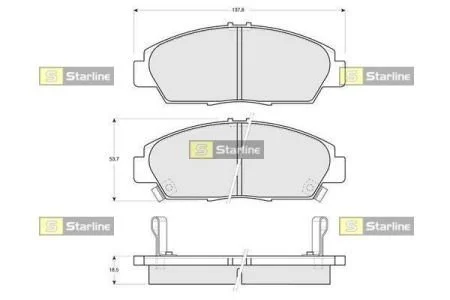 Гальмівні колодки передні дискові STARLINE BD S160
