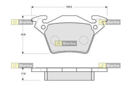 Тормозные колодки задние дисковые STARLINE BD S165
