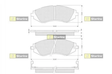 Гальмівні колодки передні дискові STARLINE BD S188 (фото 1)
