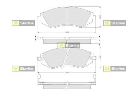 Гальмівні колодки передні дискові STARLINE BD S188