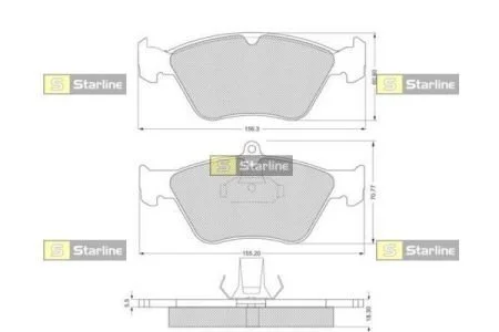 Гальмівні колодки передні дискові STARLINE BD S192