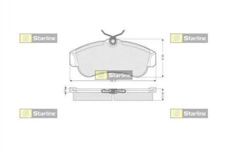 Гальмівні колодки передні дискові STARLINE BD S203 (фото 1)