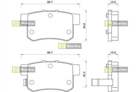 Гальмівні колодки задні дискові STARLINE BD S243 (фото 1)