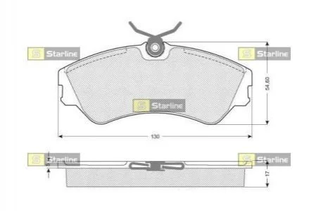 Тормозные колодки передние дисковые STARLINE BD S298 (фото 1)