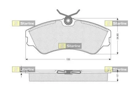 Тормозные колодки передние дисковые STARLINE BD S298