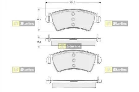 Тормозные колодки передние дисковые STARLINE BD S316 (фото 1)