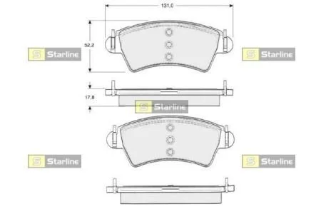 Тормозные колодки передние дисковые STARLINE BD S316