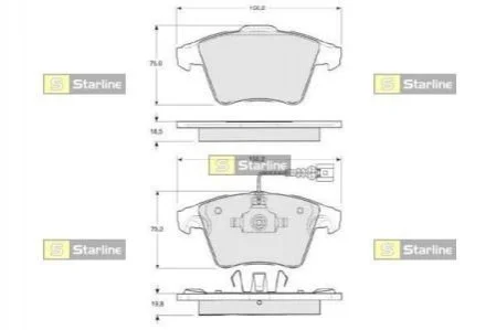 Тормозные колодки передние дисковые STARLINE BD S325 (фото 1)