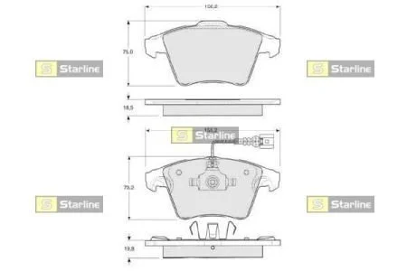 Тормозные колодки передние дисковые STARLINE BD S325