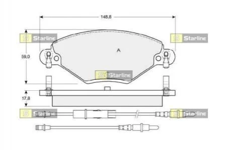 Тормозные колодки передние дисковые STARLINE BD S341 (фото 1)