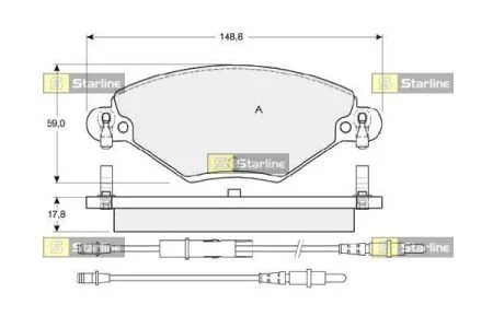 Тормозные колодки передние дисковые STARLINE BD S341
