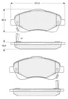 Гальмівні колодки передні дискові STARLINE BD S342