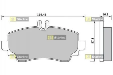 Гальмівні колодки передні дискові STARLINE BD S369 (фото 1)