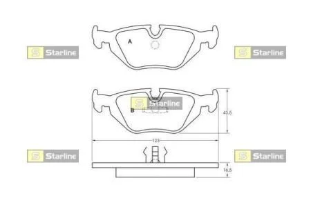 Тормозные колодки задние дисковые STARLINE BD S381