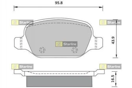 Гальмівні колодки задні дискові STARLINE BD S382 (фото 1)