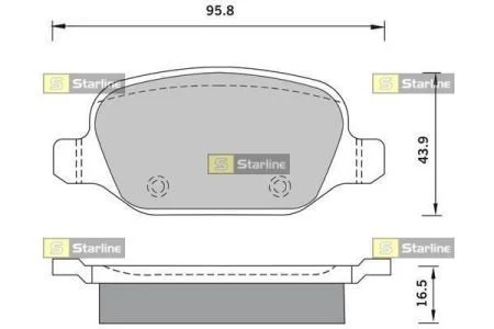 Тормозные колодки задние дисковые STARLINE BD S382