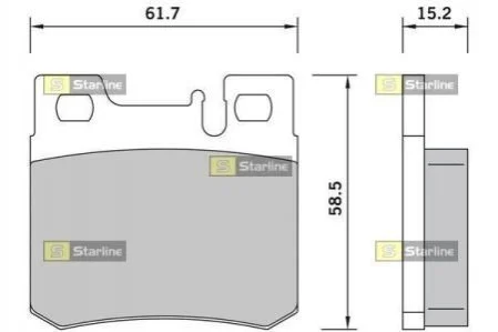 Гальмівні колодки задні дискові STARLINE BD S385 (фото 1)