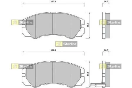 Тормозные колодки передние дисковые STARLINE BD S387