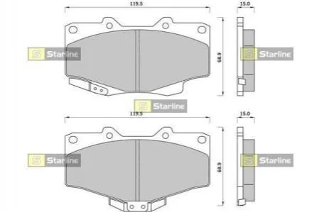 Тормозные колодки передние дисковые STARLINE BD S393 (фото 1)